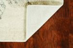9' X 13' Ivory Grey Machine Woven Abstract Brushstroke Indoor Area Rug