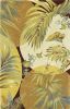 8' X 10' Coral Red Ivory Hand Tufted Tropical Leaves Indoor Area Rug