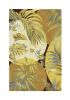 8' X 10' Coral Red Ivory Hand Tufted Tropical Leaves Indoor Area Rug