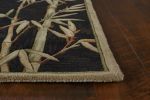 8' X 10' Black Hand Tufted Bordered Bamboo Indoor Area Rug