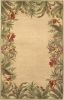 8' X 10' Ivory Hand Tufted Bordered Tropical Plants Indoor Area Rug