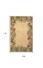 8' X 10' Ivory Hand Tufted Bordered Tropical Plants Indoor Area Rug