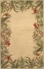 8' X 10' Ivory Hand Tufted Bordered Tropical Plants Indoor Area Rug