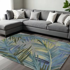 7' X 9'  Wool Grey Or  Blue Area Rug