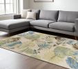 8' X 10' 6 Wool Ivory Or Blue Area Rug