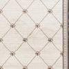 9' X 12' Ivory Grey Bordered Floral Indoor Area Rug