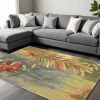 9' X 12' Blue Wool Tropical Botanical Hand Tufted Area Rug