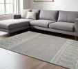 9' X 12' Grey Hand Tufted Geometric Indoor Area Rug