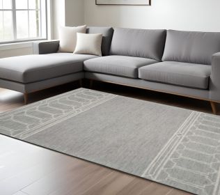 9' X 12' Grey Hand Tufted Geometric Indoor Area Rug