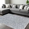 9' X 13' Gray and Ivory Abstract Hand Woven Area Rug