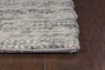 9' X 13' Grey Heather Hand Woven Knobby Stripes Indoor Area Rug