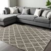 9' X 13' Wool Dark Grey Area Rug