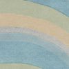 3' X 5' Ocean Blue Beige Hand Tufted Abstract Waves Indoor Area Rug
