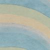 3' X 5' Ocean Blue Beige Hand Tufted Abstract Waves Indoor Area Rug