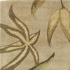 3' X 5' Sand Beige Hand Tufted Tropical Leaves Indoor Area Rug