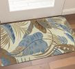 3' X 5' Ivory and Blue Wool Tropical Botanical Hand Tufted Area Rug
