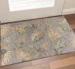 3' X 5' Grey Hand Tufted Tropical Palms Indoor Area Rug