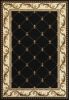 5' X 8' Black and Tan Fleur de Lis Diamond Border Area Rug