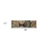 8' Espresso Brown Hand Tufted Tropical Leaves Indoor Runner Rug