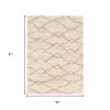 5' X 8' Ivory Grey Machine Woven Chain Link Indoor Area Rug