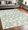 5' X 8' Ivory Or Grey Geometric Triangle Indoor Area Rug