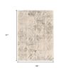 5' X 8' Ivory Or Grey Vintage Diamond Indoor Area Rug