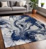 5' X 8' Blue Watercolor Indoor Area Rug