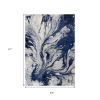 5' X 8' Blue Watercolor Indoor Area Rug