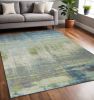 5' X 8' Blue Or Green Abstract Indoor Area Rug