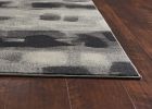 5' X 8' Shades Of Grey Machine Woven Abstract Brushstroke Indoor Area Rug