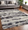 5' X 8' Shades Of Grey Machine Woven Abstract Brushstroke Indoor Area Rug