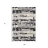 5' X 8' Shades Of Grey Machine Woven Abstract Brushstroke Indoor Area Rug