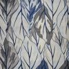 5' X 8' Grey Navy Machine Woven Tropical Indoor Area Rug