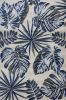 5' X 8' Grey Blue Machine Woven Tropical Indoor Area Rug
