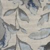 5' X 8' Grey Or Blue Floral Indoor Area Rug