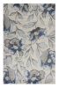 5' X 8' Grey Or Blue Floral Indoor Area Rug