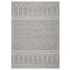 5' X 7' Grey Geometric Pattern Wool Indoor Area Rug