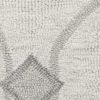 5' X 7' Ivory Hand Tufted Wool Ogee Indoor Area Rug