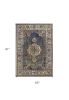 5' X 8' Navy Vintage Medallion Bordered Indoor Area Rug