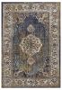 5' X 8' Navy Vintage Medallion Bordered Indoor Area Rug