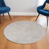 6' Ivory Round Hand Woven Area Rug