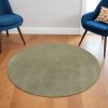 6' Sage Green Round Hand Woven Area Rug