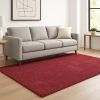 5' X 7' Red Heather Plain Indoor Area Rug