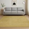 5' X 7' Yellow Heather Plain Indoor Area Rug