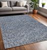 5' X 7' Indigo Ivory Heather Indoor Shag Rug
