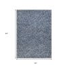 5' X 7' Indigo Ivory Heather Indoor Shag Rug