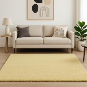 5' X 7' Canary Yellow Indoor Shag Rug