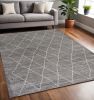 5' X 8' Grey Geometric Diamond Indoor Area Rug