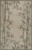 3' X 5' Ivory Bamboo Bordered Wool Indoor Area Rug