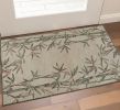 3' X 5' Ivory Bamboo Bordered Wool Indoor Area Rug